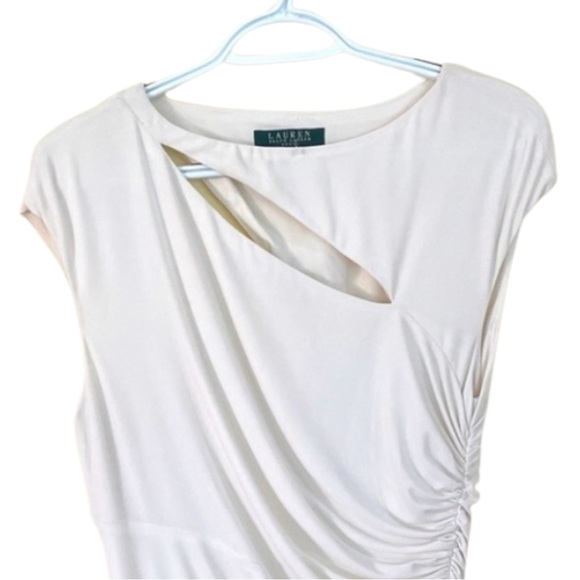 Lauren by Ralph Lauren Ivory Sheath Dress sz 10. Cutout  on back and front. - Picture 3 of 7